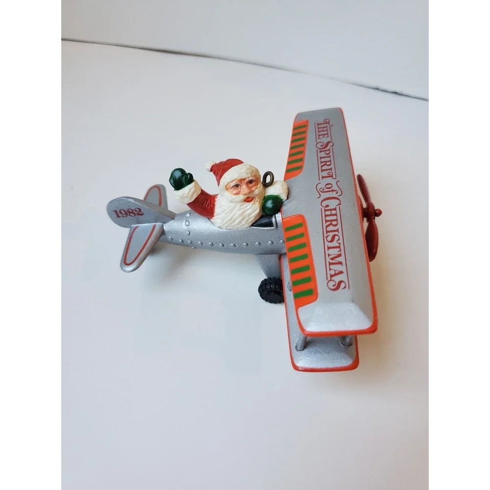 Vintage 1982 Hallmark Keepsake Ornament Spirit of Christmas Santa Claus Airplane